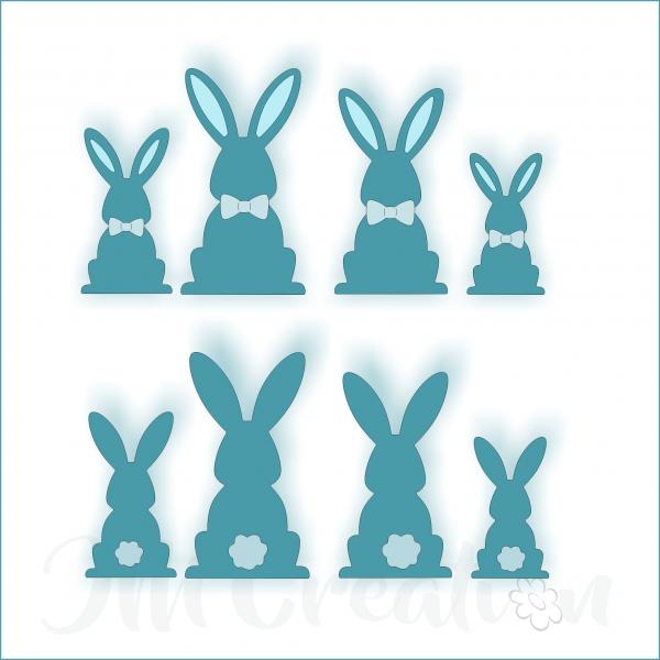 Stanzschablone - Hasenfamilie